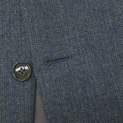 【中古】エルメネジルドゼニア Ermenegildo Zegna ウールカシミヤ 3つボタン テーラードジャケット ネイビーブルーxオリーブグリーン【サイズ50】【 状態ランクB 】【 メンズ 】