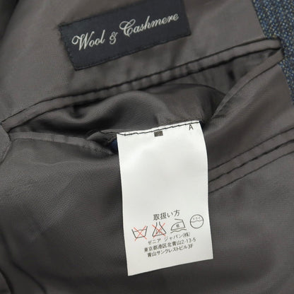 【中古】エルメネジルドゼニア Ermenegildo Zegna ウールカシミヤ 3つボタン テーラードジャケット ネイビーブルーxオリーブグリーン【サイズ50】【 状態ランクB 】【 メンズ 】