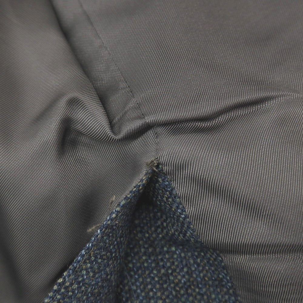 【中古】エルメネジルドゼニア Ermenegildo Zegna ウールカシミヤ 3つボタン テーラードジャケット ネイビーブルーxオリーブグリーン【サイズ50】【 状態ランクB 】【 メンズ 】