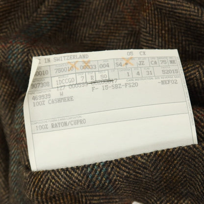【中古】エルメネジルド ゼニア ソフト Ermenegildo Zegna soft カシミヤ ヘリンボーン×チェック 3B テーラードジャケット ブラウン【サイズ50】【 状態ランクB 】【 メンズ 】