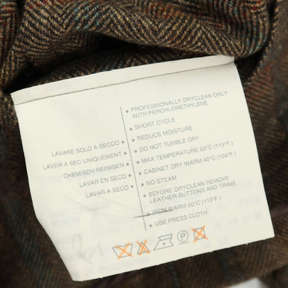 【中古】エルメネジルド ゼニア ソフト Ermenegildo Zegna soft カシミヤ ヘリンボーン×チェック 3B テーラードジャケット ブラウン【サイズ50】【 状態ランクB 】【 メンズ 】