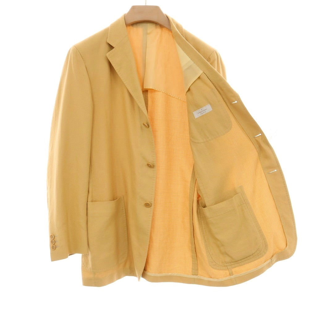 【中古】エルメネジルド ゼニア ソフト Ermenegildo Zegna soft コットン 3B カジュアルジャケット イエロー【サイズ50】【 状態ランクB 】【 メンズ 】