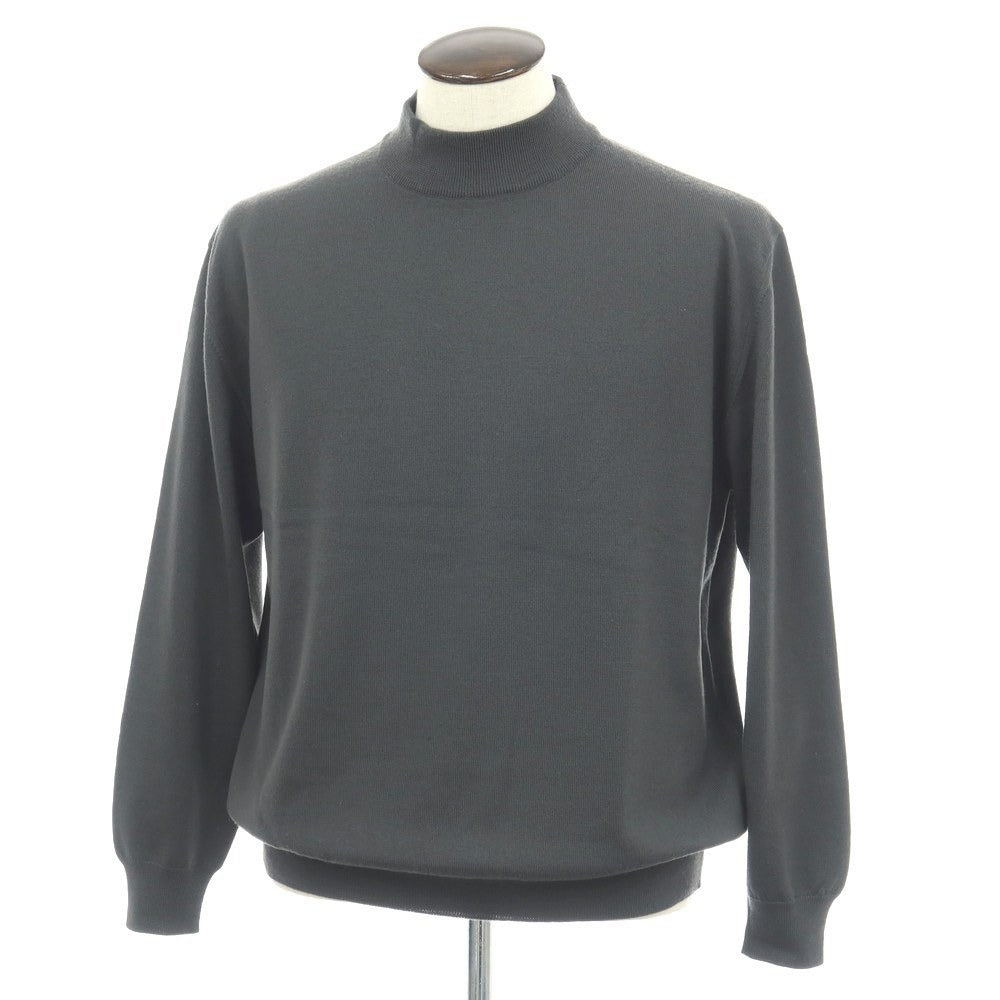 【中古】エルメネジルドゼニア Ermenegildo Zegna ウール モックネック プルオーバーニット ダークグレー【サイズ52/L】【 状態ランクB 】【 メンズ 】