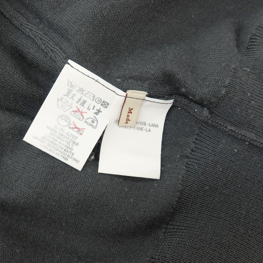 【中古】エルメネジルドゼニア Ermenegildo Zegna ウール モックネック プルオーバーニット ダークグレー【サイズ52/L】【 状態ランクB 】【 メンズ 】