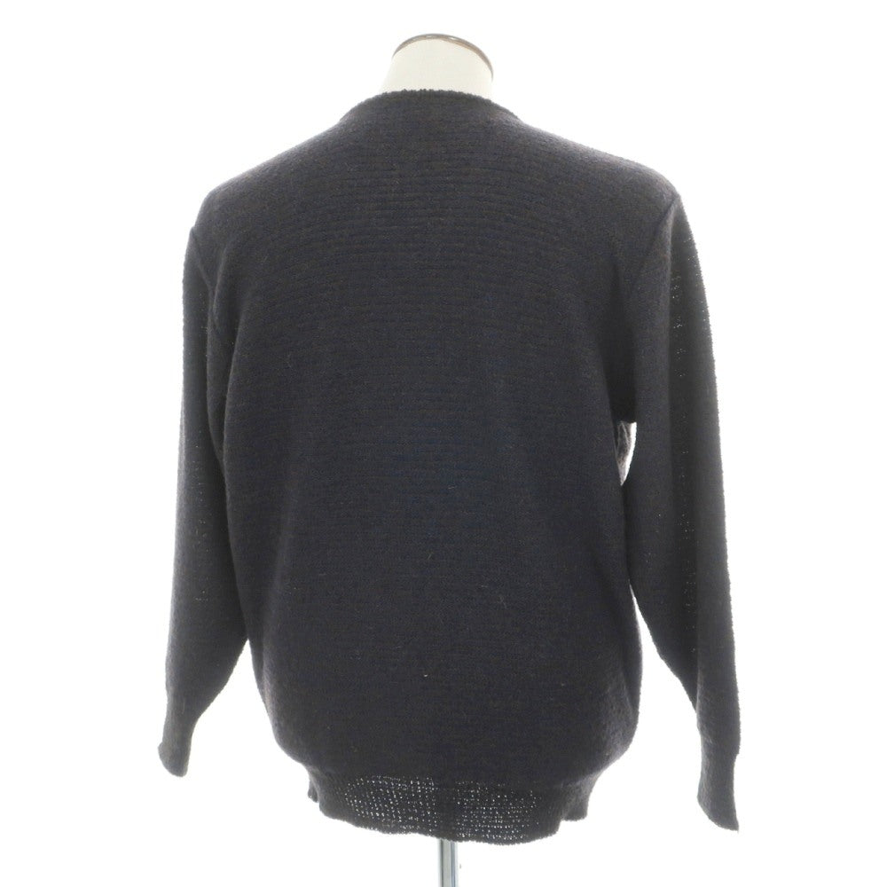 【中古】イニシュマン INIS MEAIN BARNEY NEW YORK別注 アルパカウール Vネック プルオーバーニット ネイビーxブラウン【サイズL】【 状態ランクB 】【 メンズ 】