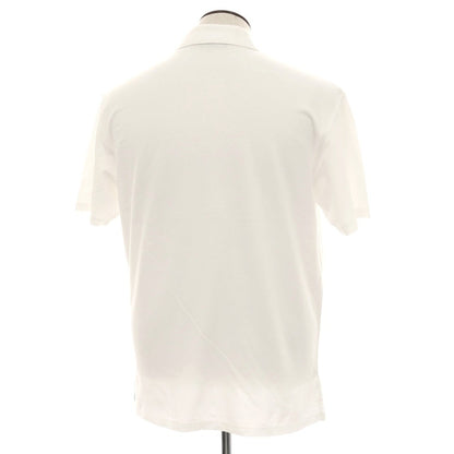 【中古】エルメネジルドゼニア Ermenegildo Zegna 鹿の子調コットン 半袖ポロシャツ ホワイト【サイズM】【 状態ランクC 】【 メンズ 】