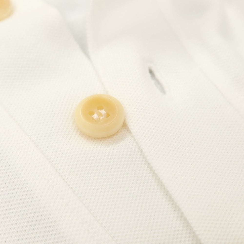 【中古】エルメネジルドゼニア Ermenegildo Zegna 鹿の子調コットン 半袖ポロシャツ ホワイト【サイズM】【 状態ランクC 】【 メンズ 】