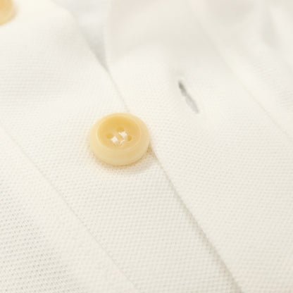 【中古】エルメネジルドゼニア Ermenegildo Zegna 鹿の子調コットン 半袖ポロシャツ ホワイト【サイズM】【 状態ランクC 】【 メンズ 】