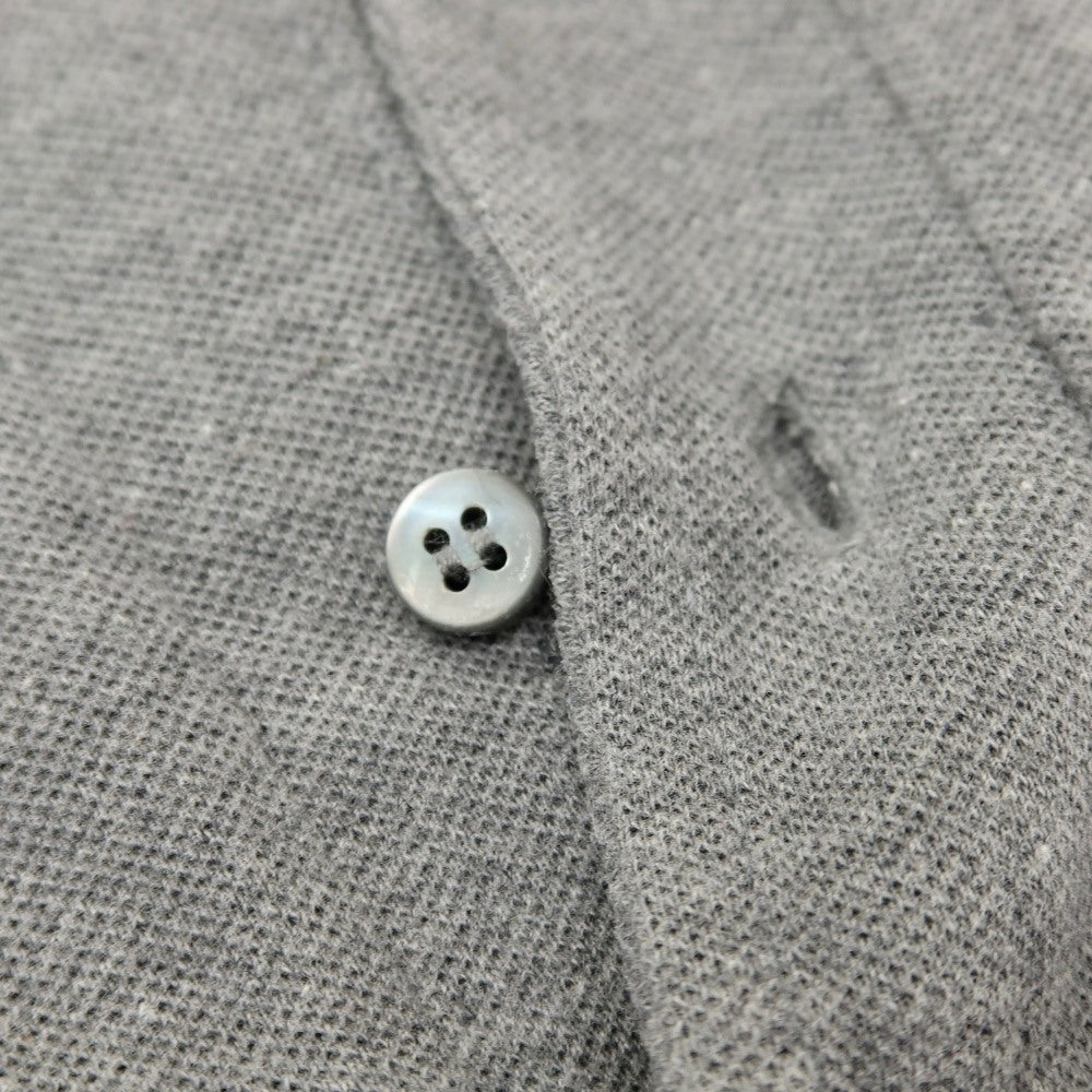 【中古】ジーゼニア Z Zegna 鹿の子調コットン ボタンダウンワンピースカラー 長袖ポロシャツ グレー【サイズM/50】【 状態ランクB 】【 メンズ 】