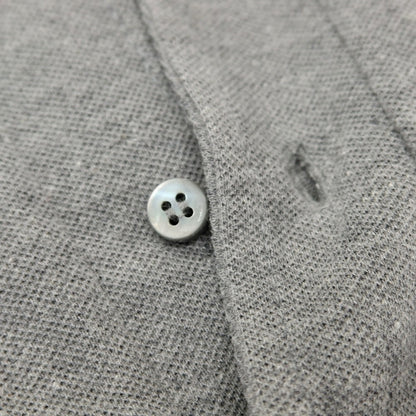 【中古】ジーゼニア Z Zegna 鹿の子調コットン ボタンダウンワンピースカラー 長袖ポロシャツ グレー【サイズM/50】【 状態ランクB 】【 メンズ 】