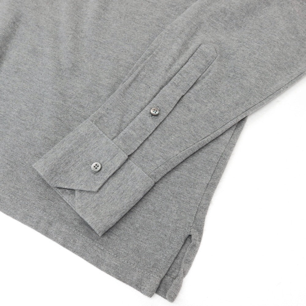 【中古】ジーゼニア Z Zegna 鹿の子調コットン ボタンダウンワンピースカラー 長袖ポロシャツ グレー【サイズM/50】【 状態ランクB 】【 メンズ 】