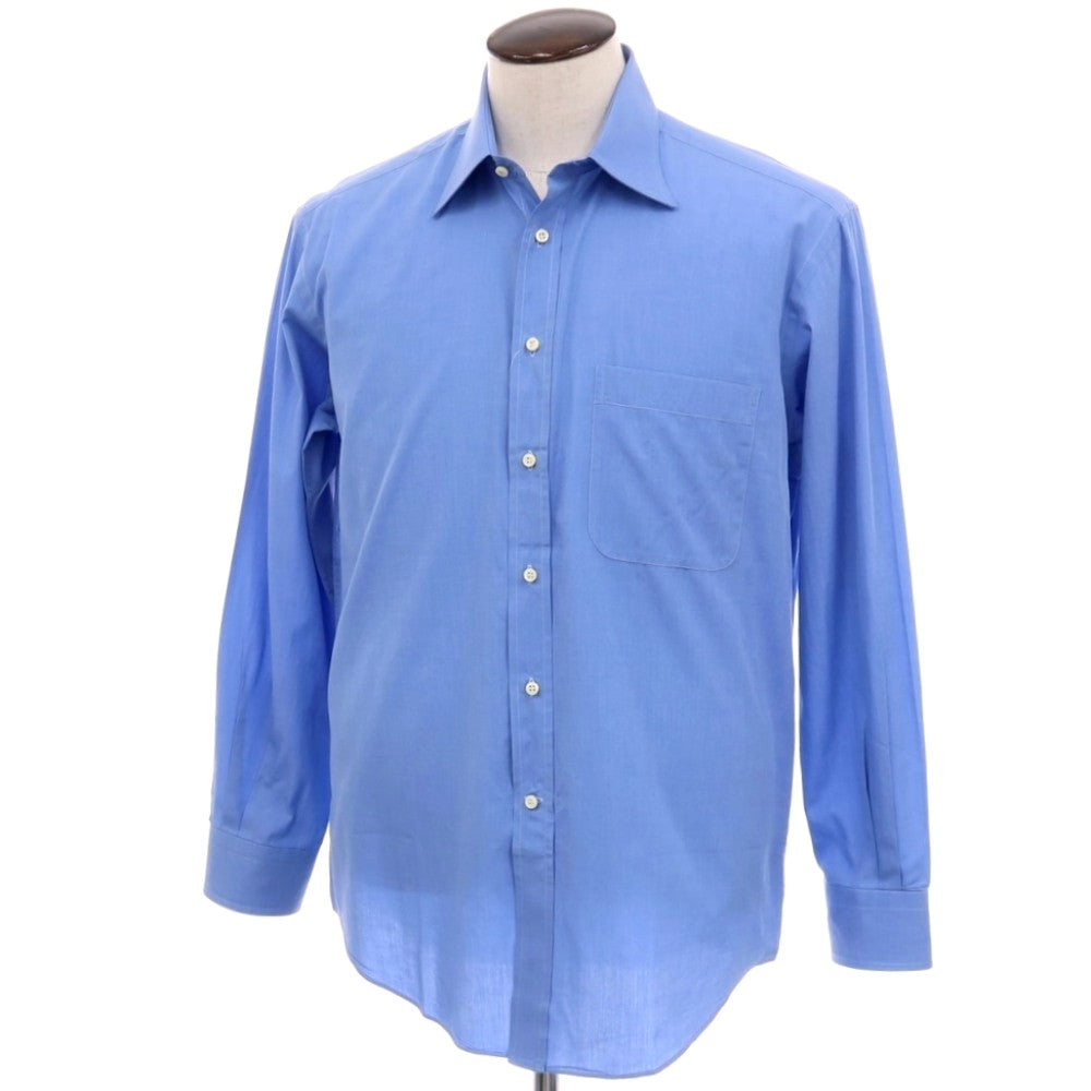 【中古】エルメネジルドゼニア Ermenegildo Zegna コットン レギュラーカラー ドレスシャツ ブルーxホワイト【サイズ41】【 状態ランクC 】【 メンズ 】