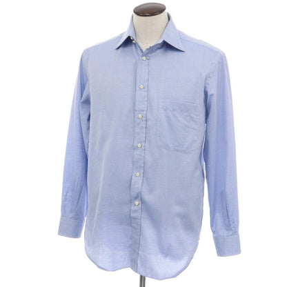 【中古】エルメネジルドゼニア Ermenegildo Zegna コットン ドゥエボットーニ レギュラーカラー ドレスシャツ ブルー【サイズ41】【 状態ランクC 】【 メンズ 】