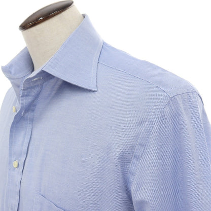 【中古】エルメネジルドゼニア Ermenegildo Zegna コットン ドゥエボットーニ レギュラーカラー ドレスシャツ ブルー【サイズ41】【 状態ランクC 】【 メンズ 】