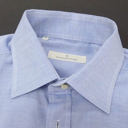【中古】エルメネジルドゼニア Ermenegildo Zegna コットン ドゥエボットーニ レギュラーカラー ドレスシャツ ブルー【サイズ41】【 状態ランクC 】【 メンズ 】
