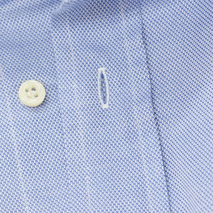 【中古】エルメネジルドゼニア Ermenegildo Zegna コットン ドゥエボットーニ レギュラーカラー ドレスシャツ ブルー【サイズ41】【 状態ランクC 】【 メンズ 】