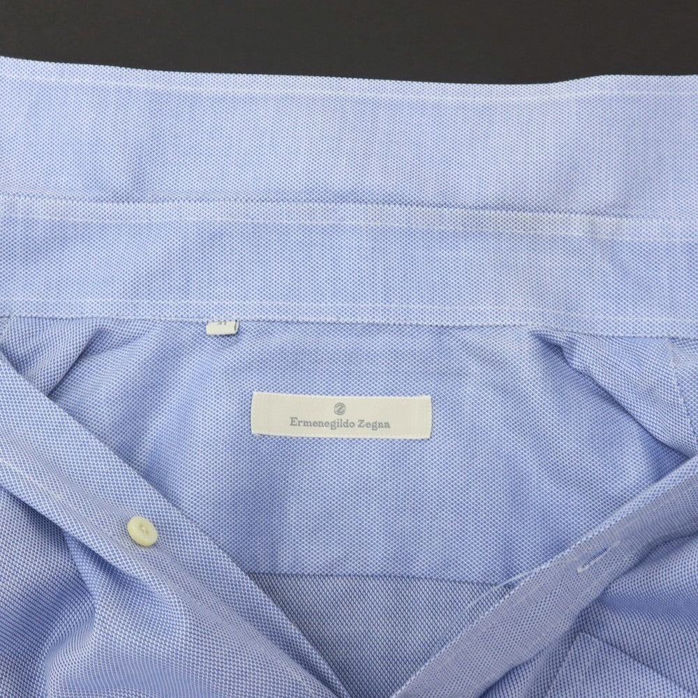 【中古】エルメネジルドゼニア Ermenegildo Zegna コットン ドゥエボットーニ レギュラーカラー ドレスシャツ ブルー【サイズ41】【 状態ランクC 】【 メンズ 】