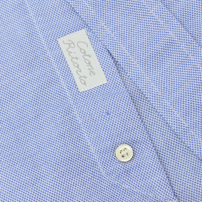【中古】エルメネジルドゼニア Ermenegildo Zegna コットン ドゥエボットーニ レギュラーカラー ドレスシャツ ブルー【サイズ41】【 状態ランクC 】【 メンズ 】