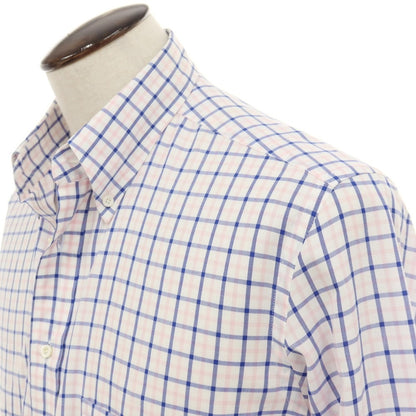 【中古】エルメネジルドゼニア Ermenegildo Zegna コットン チェック ボタンダウン ドレスシャツ ホワイトxピンク【サイズ41】【 状態ランクB 】【 メンズ 】