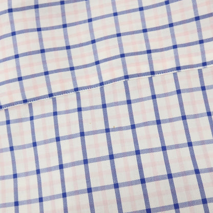 【中古】エルメネジルドゼニア Ermenegildo Zegna コットン チェック ボタンダウン ドレスシャツ ホワイトxピンク【サイズ41】【 状態ランクB 】【 メンズ 】