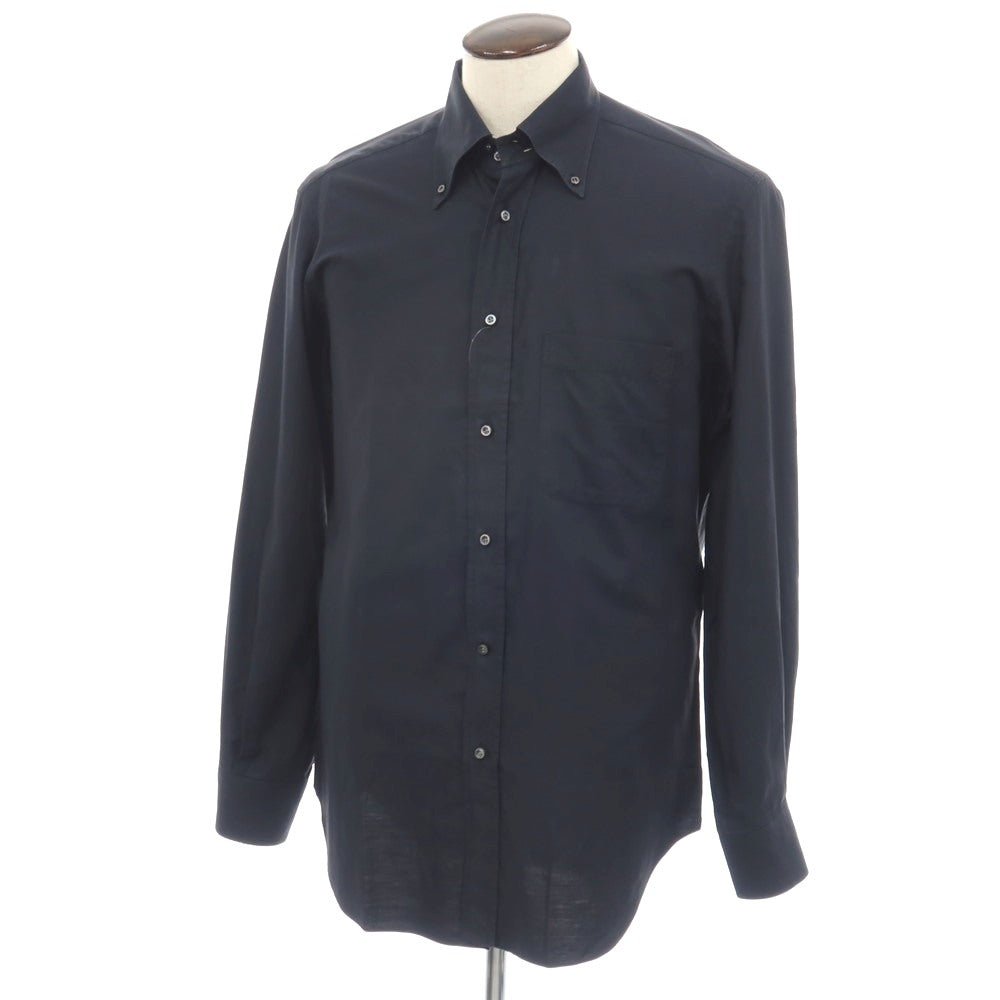 【中古】エルメネジルドゼニア Ermenegildo Zegna コットン ドゥエボットーニ ボタンダウン ドレスシャツ ダークネイビー【サイズ41】【 状態ランクC 】【 メンズ 】