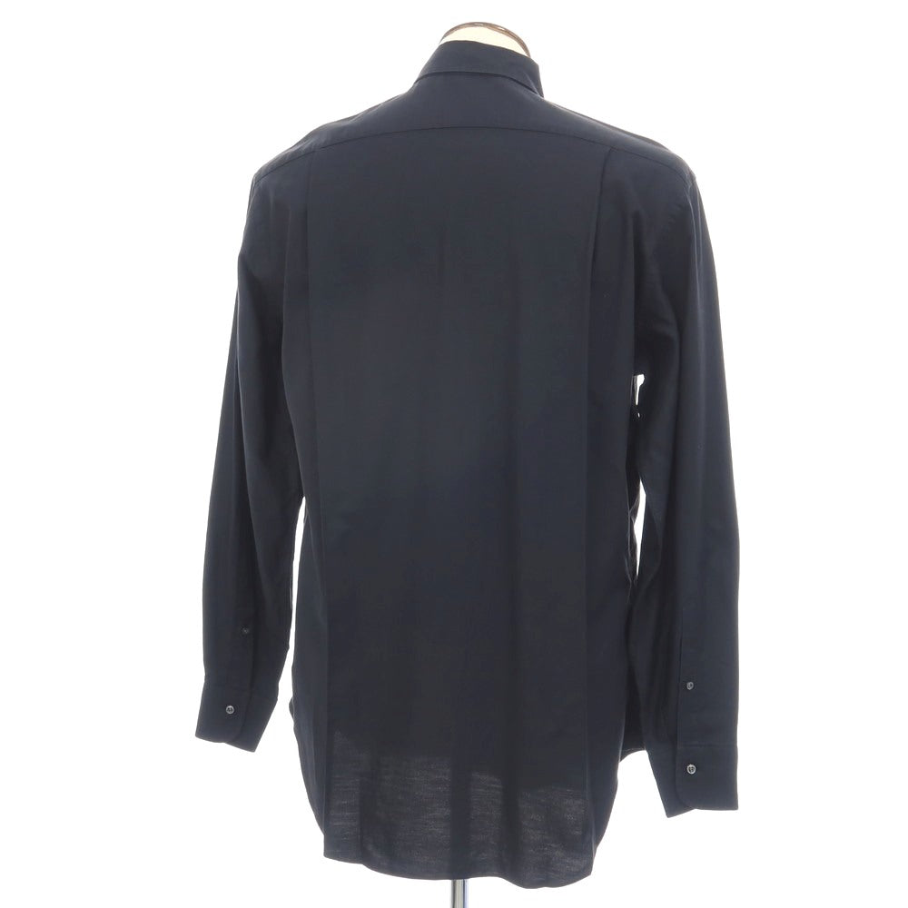 【中古】エルメネジルドゼニア Ermenegildo Zegna コットン ドゥエボットーニ ボタンダウン ドレスシャツ ダークネイビー【サイズ41】【 状態ランクC 】【 メンズ 】