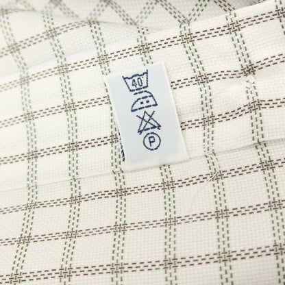 【中古】バルバ BARBA コットン チェック ワイドカラー ドレスシャツ ホワイトxカーキ【サイズ41】【 状態ランクC 】【 メンズ 】