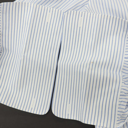 【中古】バルバ BARBA BARNEYS NEW YORK別注 コットン ストライプ ダブルカフス セミワイドカラー ドレスシャツ ホワイトxブルー【サイズ41】【 状態ランクC 】【 メンズ 】