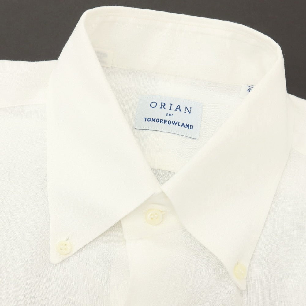 【中古】オリアン ORIAN TOMORROWLAND別注 リネン ボタンダウン ドレスシャツ ホワイト【サイズ41】【 状態ランクC 】【 メンズ 】