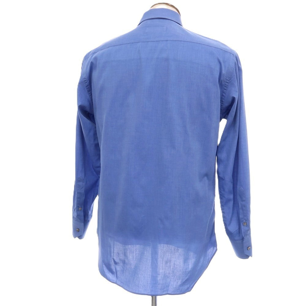 【中古】サルヴァトーレフェラガモ Salvatore Ferragamo コットン セミワイドカラー ドレスシャツ ブルー【サイズ16】【 状態ランクC 】【 メンズ 】