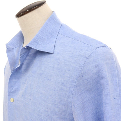 【中古】バナナリパブリック Banana Republic リネンコットン セミワイドカラー カジュアルシャツ ブルー【サイズL】【 状態ランクB 】【 メンズ 】
