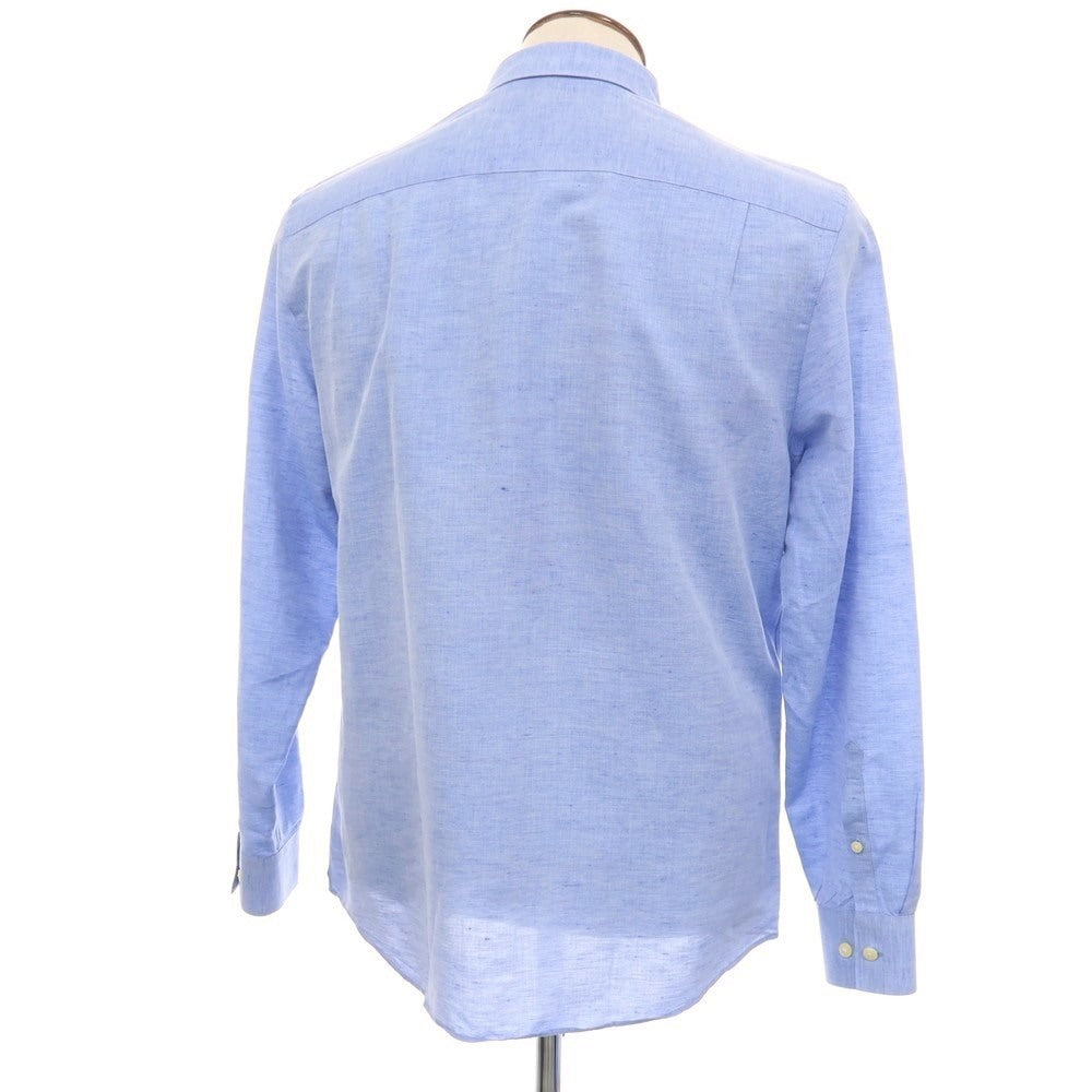 【中古】バナナリパブリック Banana Republic リネンコットン セミワイドカラー カジュアルシャツ ブルー【サイズL】【 状態ランクB 】【 メンズ 】
