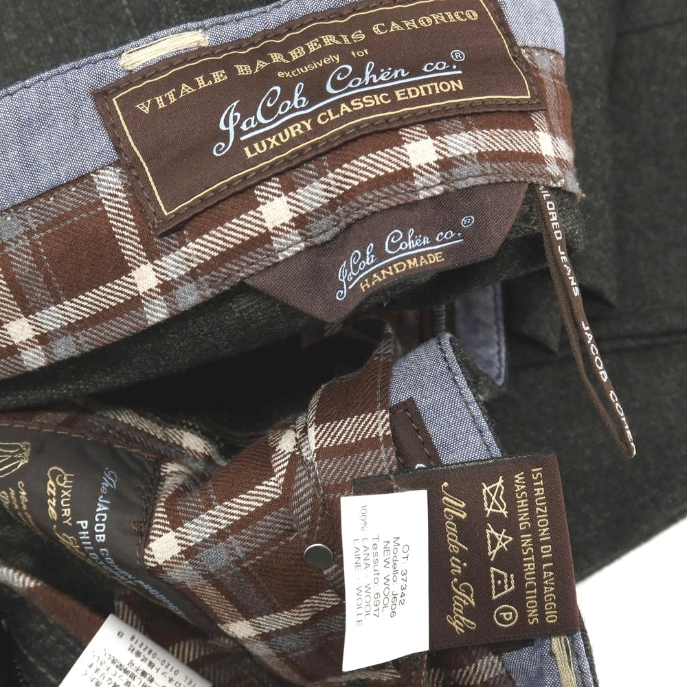 【中古】ヤコブコーエン JACOB COHEN J606 ウール カジュアルスラックスパンツ ダークグレー系【サイズ36】【 状態ランクB 】【 メンズ 】