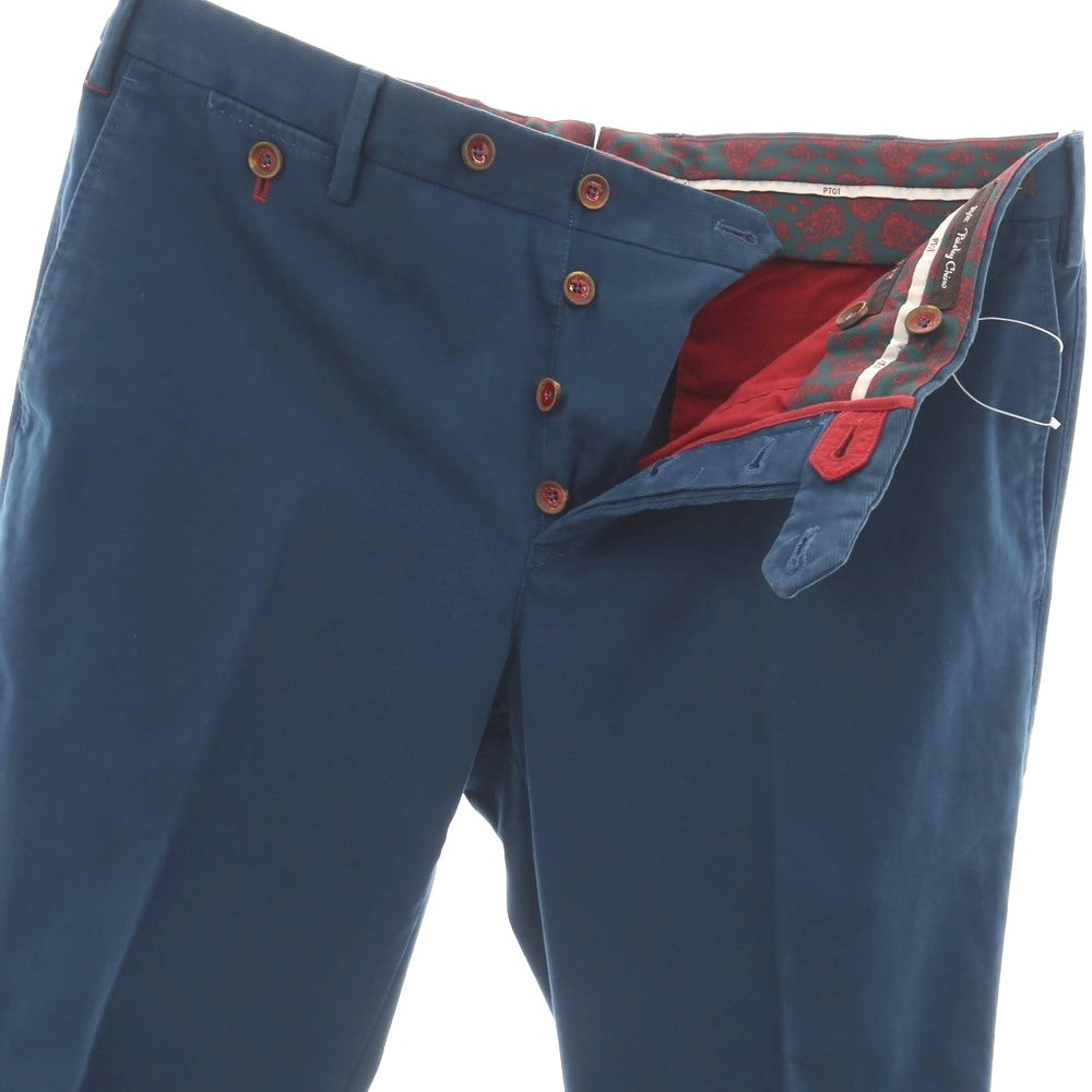 【中古】ピーティーゼロウーノ PT01 Paisley Chino ストレッチ コットン カジュアルスラックスパンツ ダックブルー【サイズ52】【 状態ランクC 】【 メンズ 】