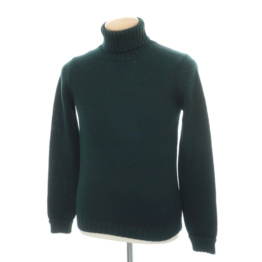 【中古】ロベルトコリーナ ROBERTO COLLINA ミドルゲージ ウール タートルネック プルオーバーニット ダークグリーン【サイズ44】【 状態ランクB 】【 メンズ 】