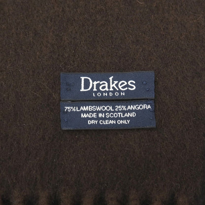 【中古】ドレイクス DRAKES ウールアンゴラ マフラー ブラックxブラウン【 状態ランクB 】【 メンズ 】
