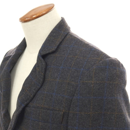 【中古】ディースクエアード DSQUARED2 ウールナイロン チェック ワイヤー入り 2B カジュアルジャケット ダークグレーxブルー【サイズ46】【 状態ランクB 】【 メンズ 】