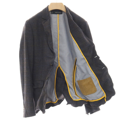 【中古】ディースクエアード DSQUARED2 ウールナイロン チェック ワイヤー入り 2B カジュアルジャケット ダークグレーxブルー【サイズ46】【 状態ランクB 】【 メンズ 】