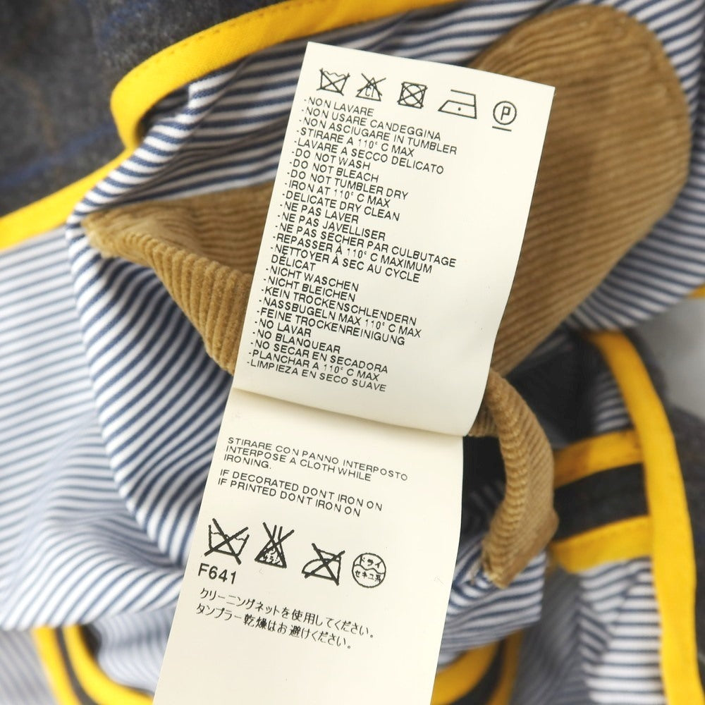 【中古】ディースクエアード DSQUARED2 ウールナイロン チェック ワイヤー入り 2B カジュアルジャケット ダークグレーxブルー【サイズ46】【 状態ランクB 】【 メンズ 】