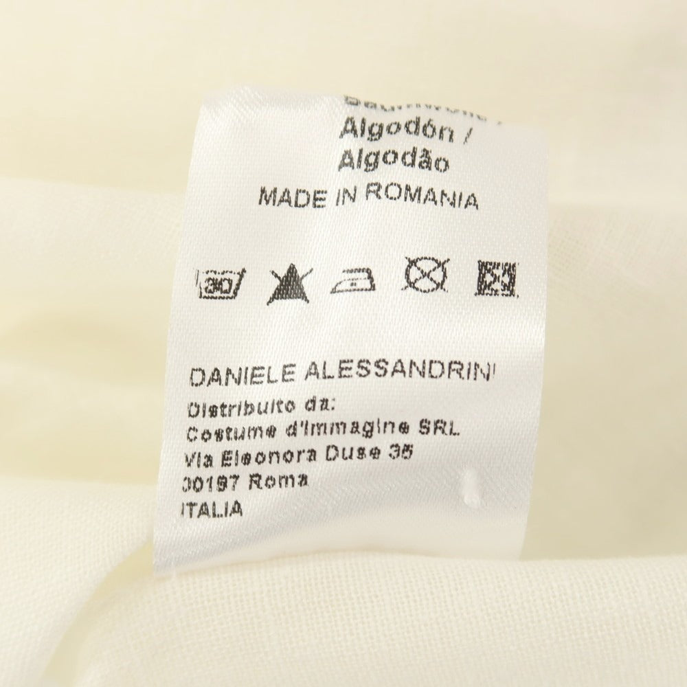 【中古】ダニエレアレッサンドリーニ DANIELE ALESSANDRINI リネンコットン スキッパー カプリシャツ クリーム【サイズ40】【 状態ランクB 】【 メンズ 】