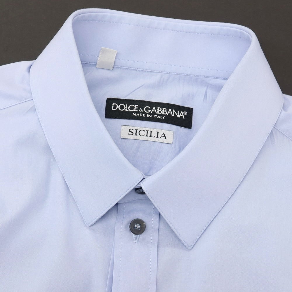 【中古】ドルチェアンドガッバーナ DOLCE&amp;GABBANA SICILIA ストレッチ コットン レギュラーカラー ドレスシャツ ブルー【サイズ39】【 状態ランクB 】【 メンズ 】