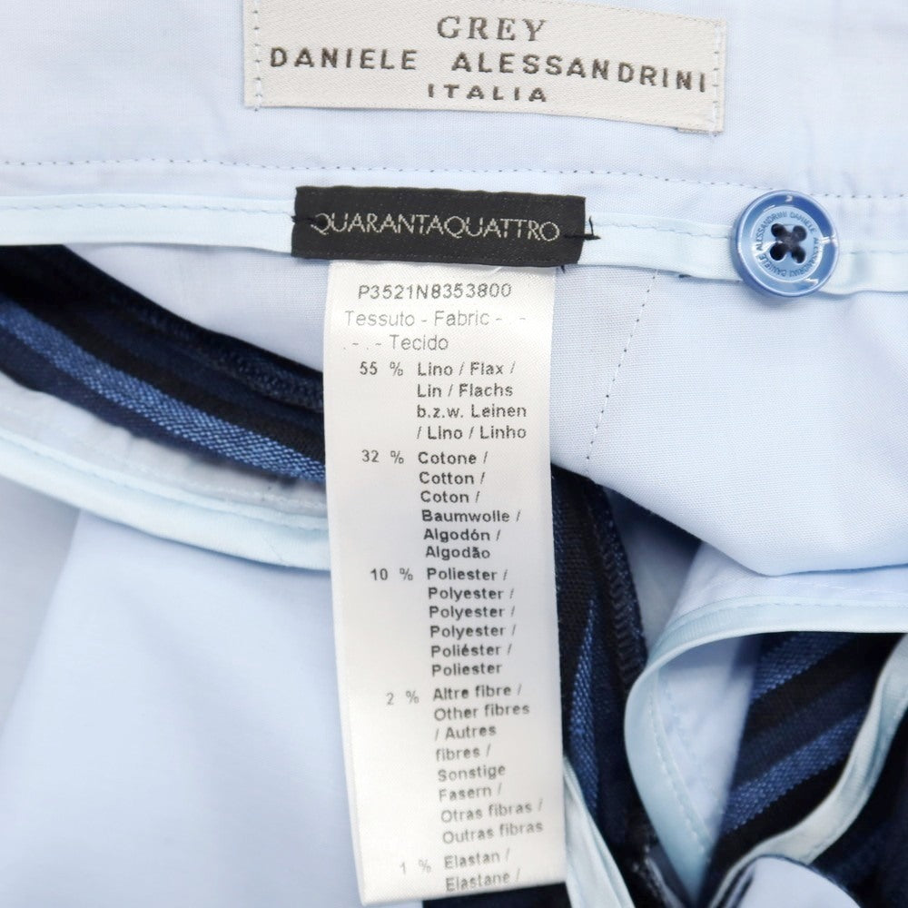 【中古】ダニエレアレッサンドリーニ DANIELE ALESSANDRINI ストライプ カジュアルスラックスパンツ ブルーxブラック×ネイビー【サイズ表記なし（M位）】【 状態ランクB 】【 メンズ 】