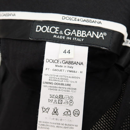 【中古】ドルチェアンドガッバーナ DOLCE&amp;GABBANA コットン ドット カジュアルスラックスパンツ ブラックxホワイト【サイズ44】【 状態ランクB 】【 メンズ 】