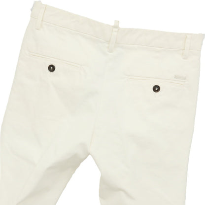 【中古】ディースクエアード DSQUARED2 ストレッチ ツイルコットン カジュアルスラックスパンツ ホワイト【サイズ42】【 状態ランクB 】【 メンズ 】