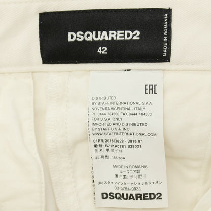 【中古】ディースクエアード DSQUARED2 ストレッチ ツイルコットン カジュアルスラックスパンツ ホワイト【サイズ42】【 状態ランクB 】【 メンズ 】