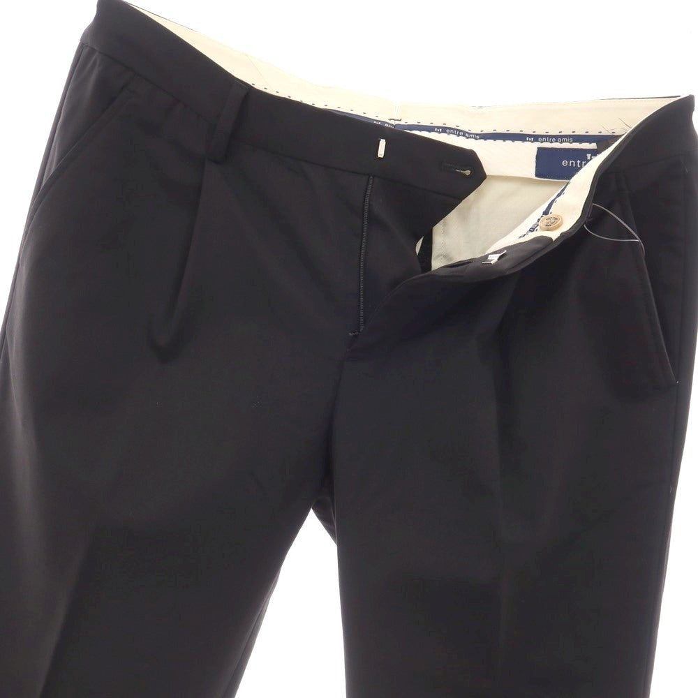【中古】アントレアミ ENTRE AMIS ストレッチ ウールポリエステル ドレススラックスパンツ ブラック【サイズ32】【 状態ランクC 】【 メンズ 】