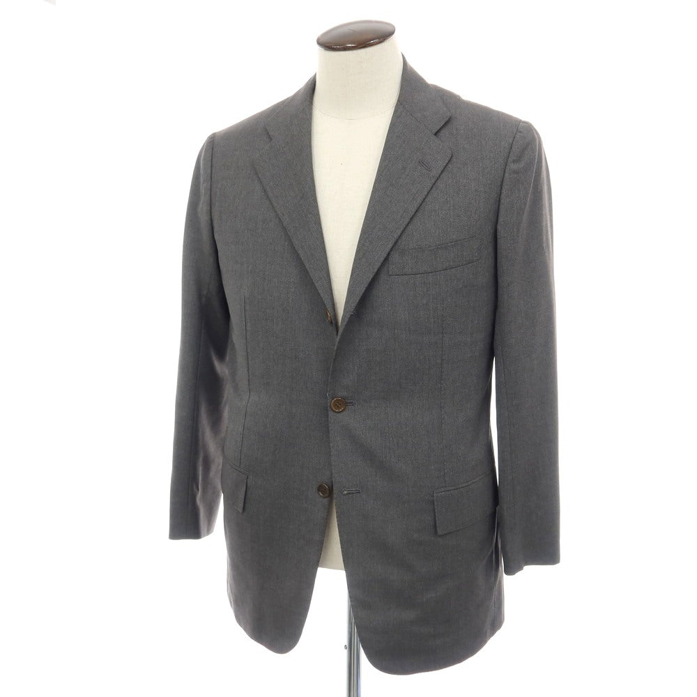 【中古】キートン Kiton ウールシルク 3B テーラードジャケット グレー【サイズ50】【 状態ランクD 】【 メンズ 】