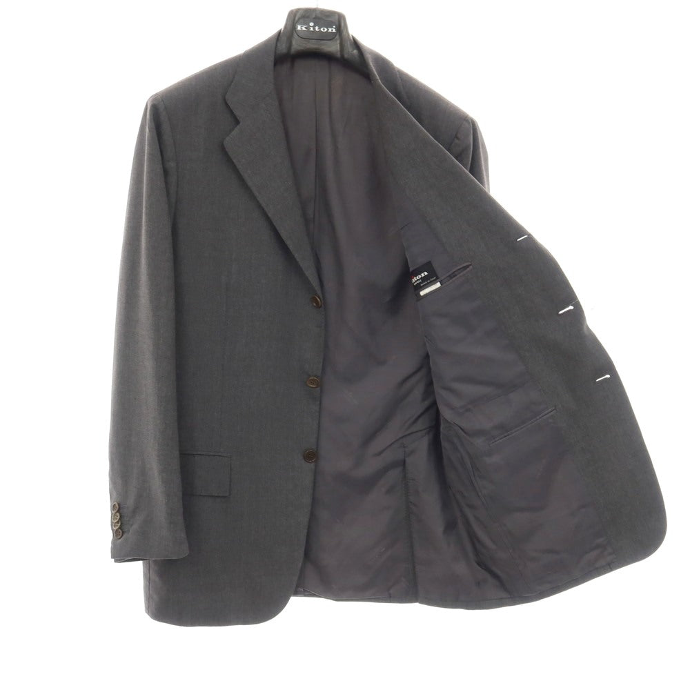 【中古】キートン Kiton ウールシルク 3B テーラードジャケット グレー【サイズ50】【 状態ランクD 】【 メンズ 】