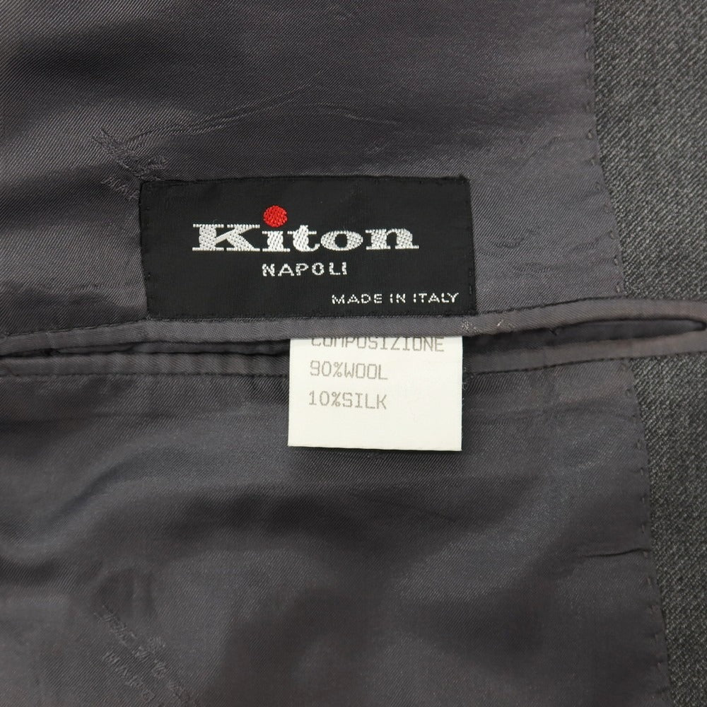 【中古】キートン Kiton ウールシルク 3B テーラードジャケット グレー【サイズ50】【 状態ランクD 】【 メンズ 】