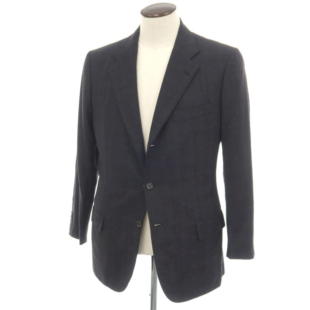 【中古】キートン Kiton SUPER150’S ウール チェック 3B テーラードジャケット チャコールグレーxブルー【サイズ50】【 状態ランクD 】【 メンズ 】